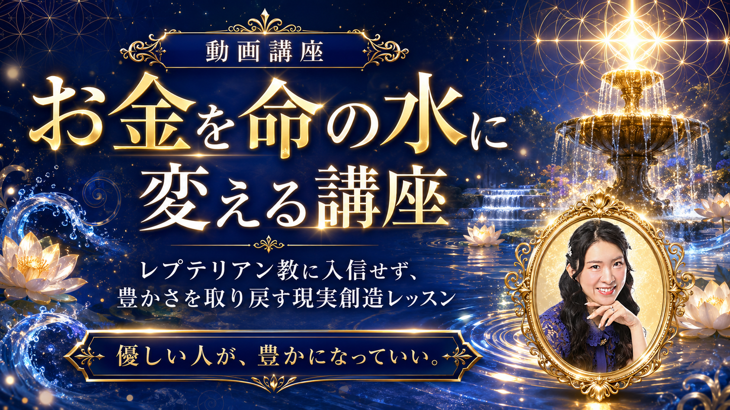 「お金を命の水に変える講座」ーレプテリアン教に入信せず、 豊かさを取り戻す現実創造レッスンー